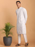 Vastramay Men's Aqua Blue Mirror Kurta Pant Set